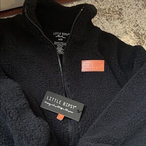 Little Bipsy Charcoal Sherpa Jacket